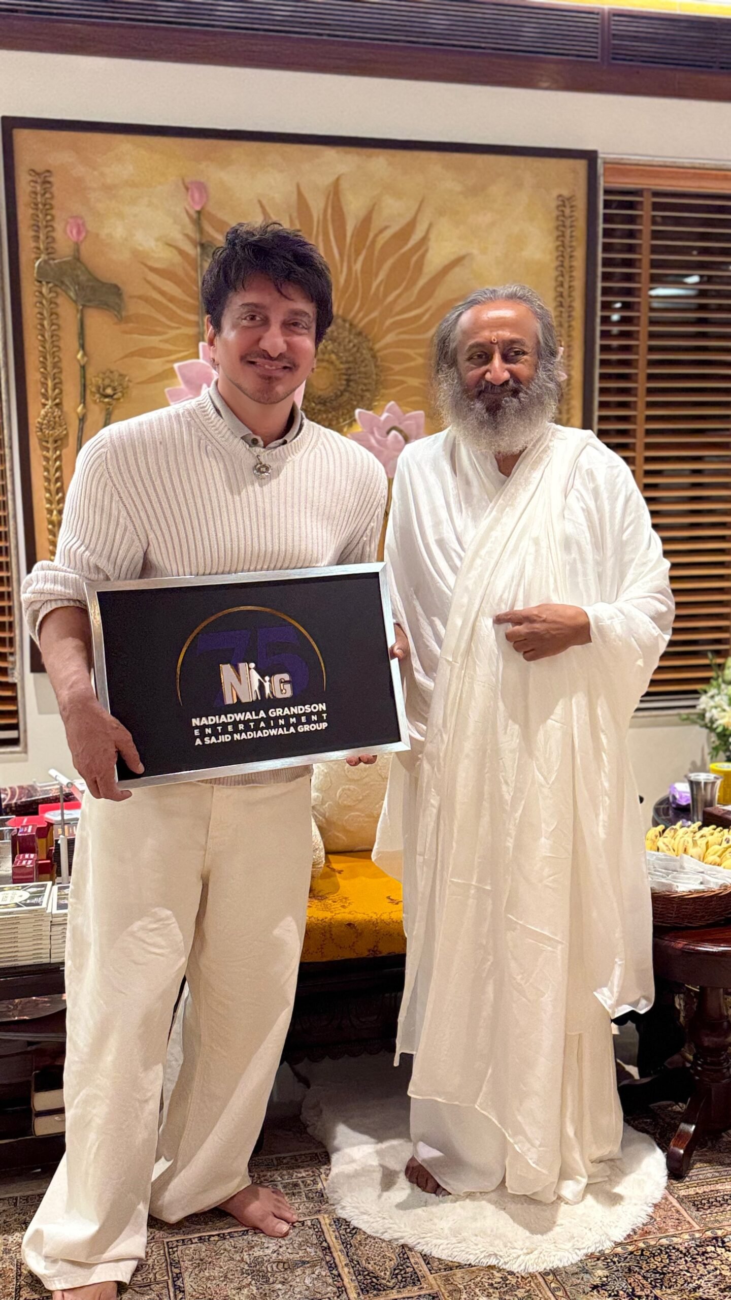 Sajid Nadiadwala with Sri Ravi Shankar